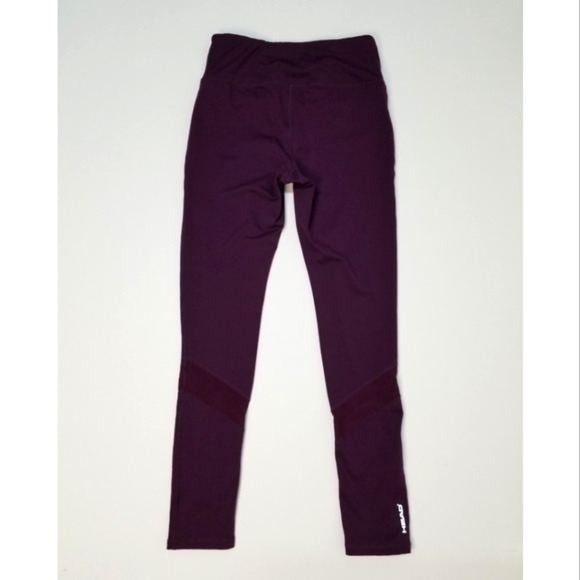 Burgundy Athletic Leggings with Mesh Detail Size Small - Picture 2 of 6